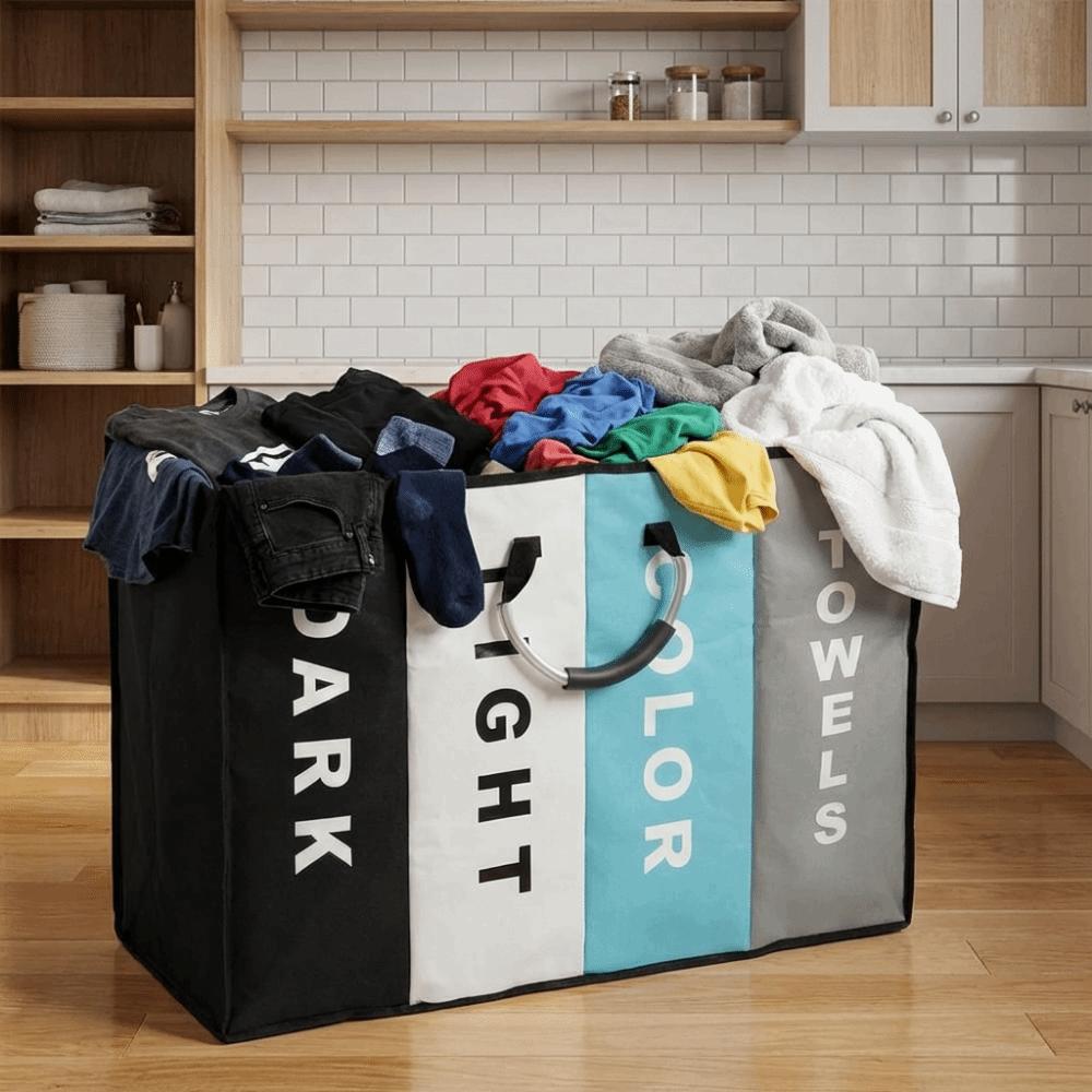 Large Capacity Divided Laundry Basket Oxford Cloth Miscellaneous Storage Bag for Home