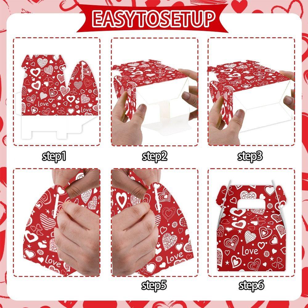 6PCS/SET Exquisite Snack Packaging Box Portable Gift Bag Creative Valentine'S Day Box  Holiday