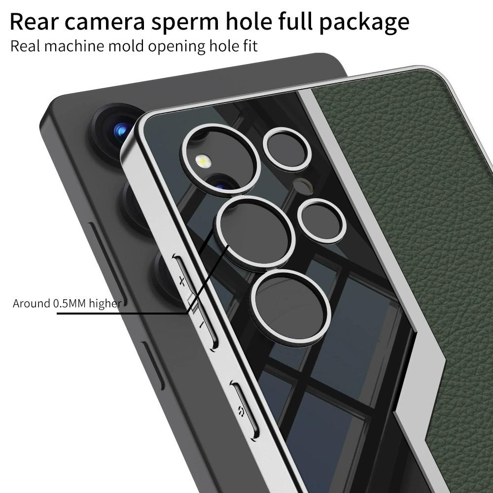 Fashion Sport Car Design Leather Electroplated PC Cover Case For Samsung Galaxy S25 Ultra Plus S24 S23 Ultra