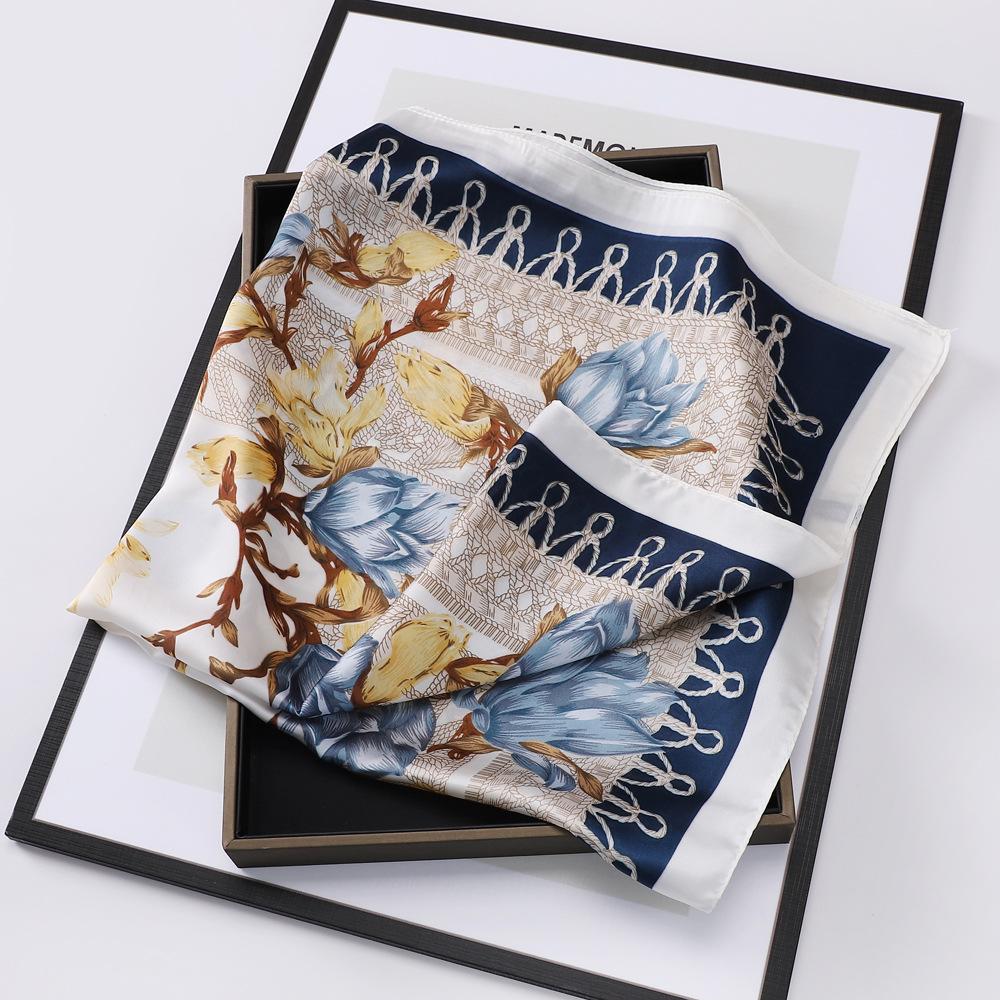 Eșarfă lungă din satin de primăvară și de vară pentru femei șal de protecție solară, scenă de frumusețe la modă, eșarfă lungă din satin, eșarfă de călătorie versatilă