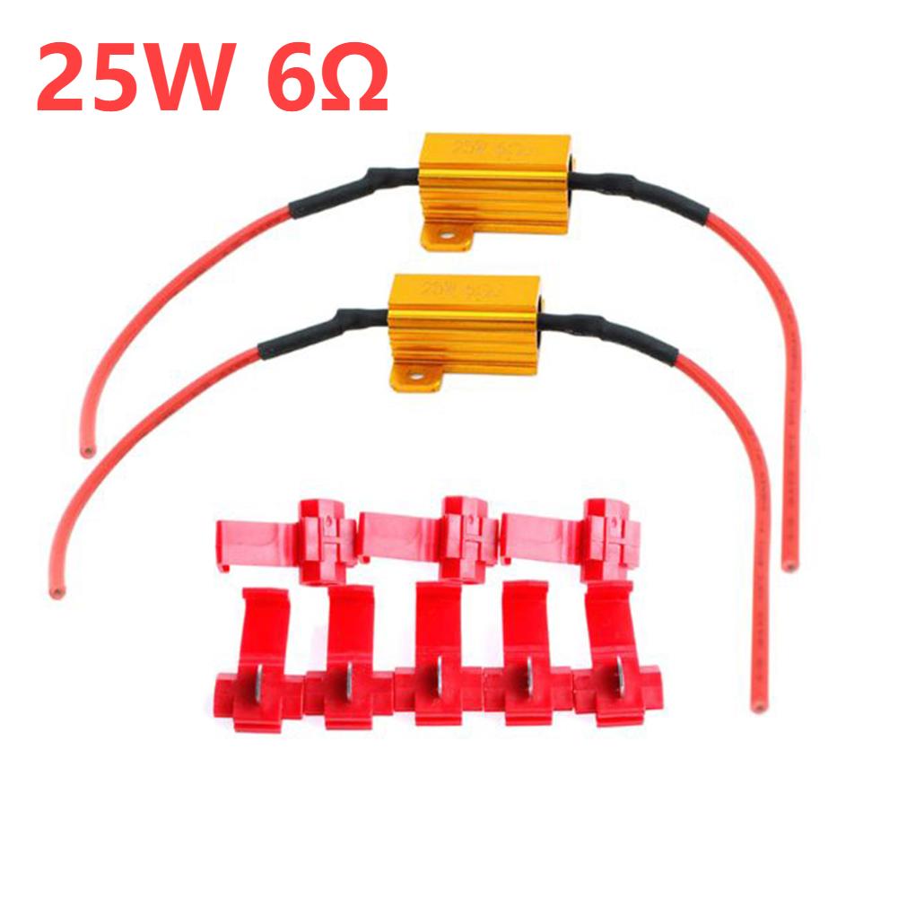 2Pcs Car LED Canbus Decoder 25W 25Ohm Load Resistors for Automobile Turn Signal Lantern License Plate Lamp Resistors Resistance