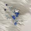 Flower glass bead fringed earrings, small personality, fresh temperament, stud earrings, earrings, fashion, light luxury and exaggerated earrings.