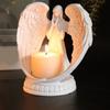 Artistic Resins Angeled Candle Holder with LED Light Flameless Candle Stand for Celebration and Intimate Gatherings