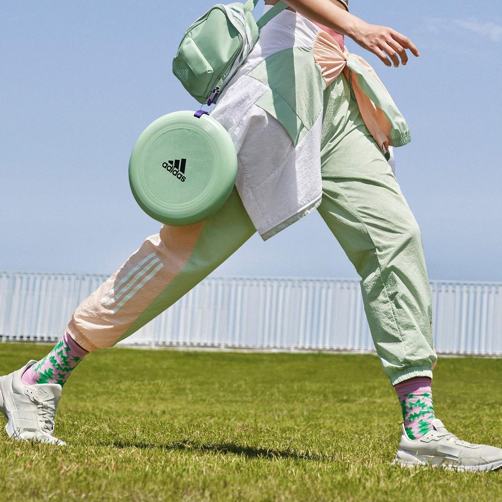 Adidas Breathable Nylon Track Pants With Elastic Waist And Drawstring, T2 Logo Print Women Bottoms White HM5283