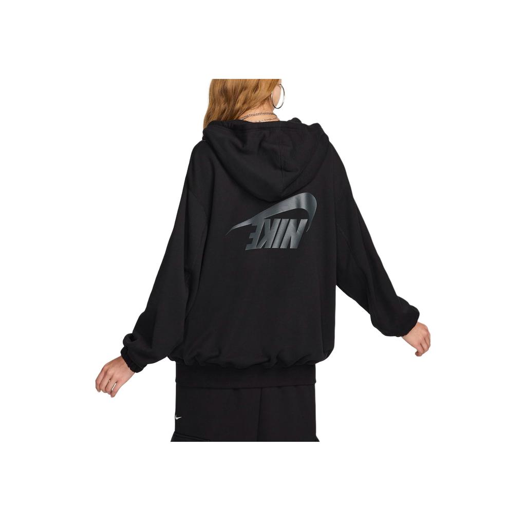 Nike Hooded Zipper Letter Logo Printed Long Sleeve Sweatshirt Women sweatshirt Gray FV7516-010