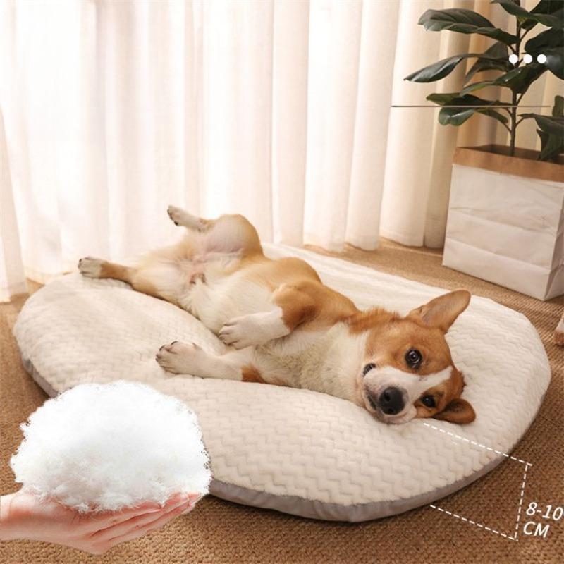 Oval Shape Dog Mat Thicken Soft Cushion Removable Washable Dog Beds Winter Kennel Floor Mats Pet Sleeping Mattress for Dogs