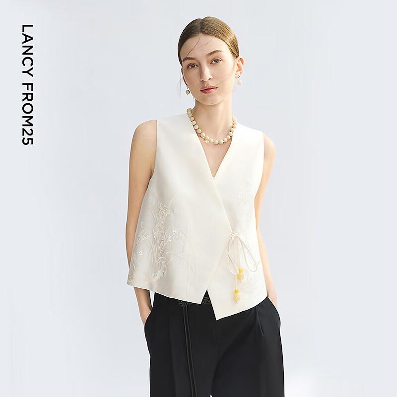 

Langzi New Chinese Style Jacquard Silk Blend Vest M