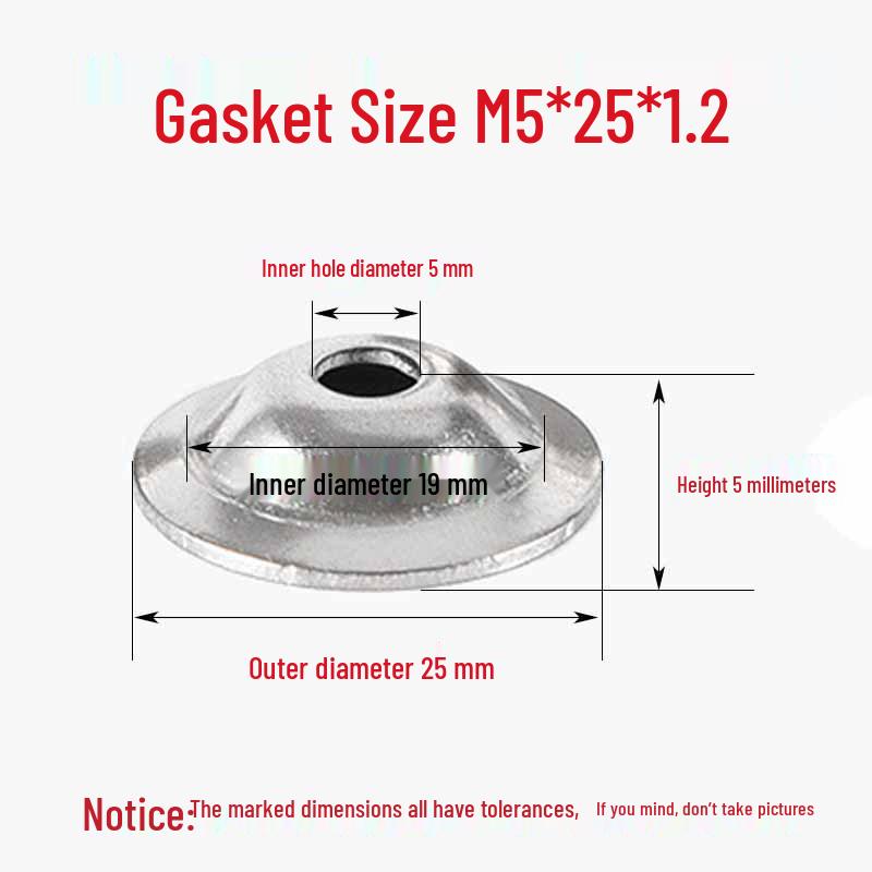 304 Stainless Steel Washer Set: Bowl Mat Gasket, Straw Hat Washer, Horn Foot Cup, Floor Sleeve, Recessed Screw Decoration