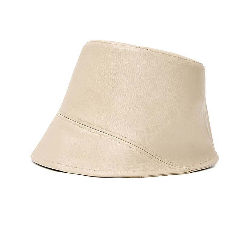 Unisex kapelusz typu bucket ze skóry PU - Stylowy, jednokolorowy kapelusz rybacki do noszenia na co dzień/w mieście (4 opcje kolorów)