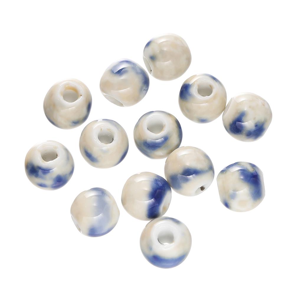 50pcs/Lot 6/8/10mm Classic Ceramic Beads Spacer Loose Round for Necklace Bracelet Earrings Jewelry Making Accessories