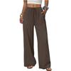 IHUASU Women's Fashion Casual Solid Color Print Pants & Capris