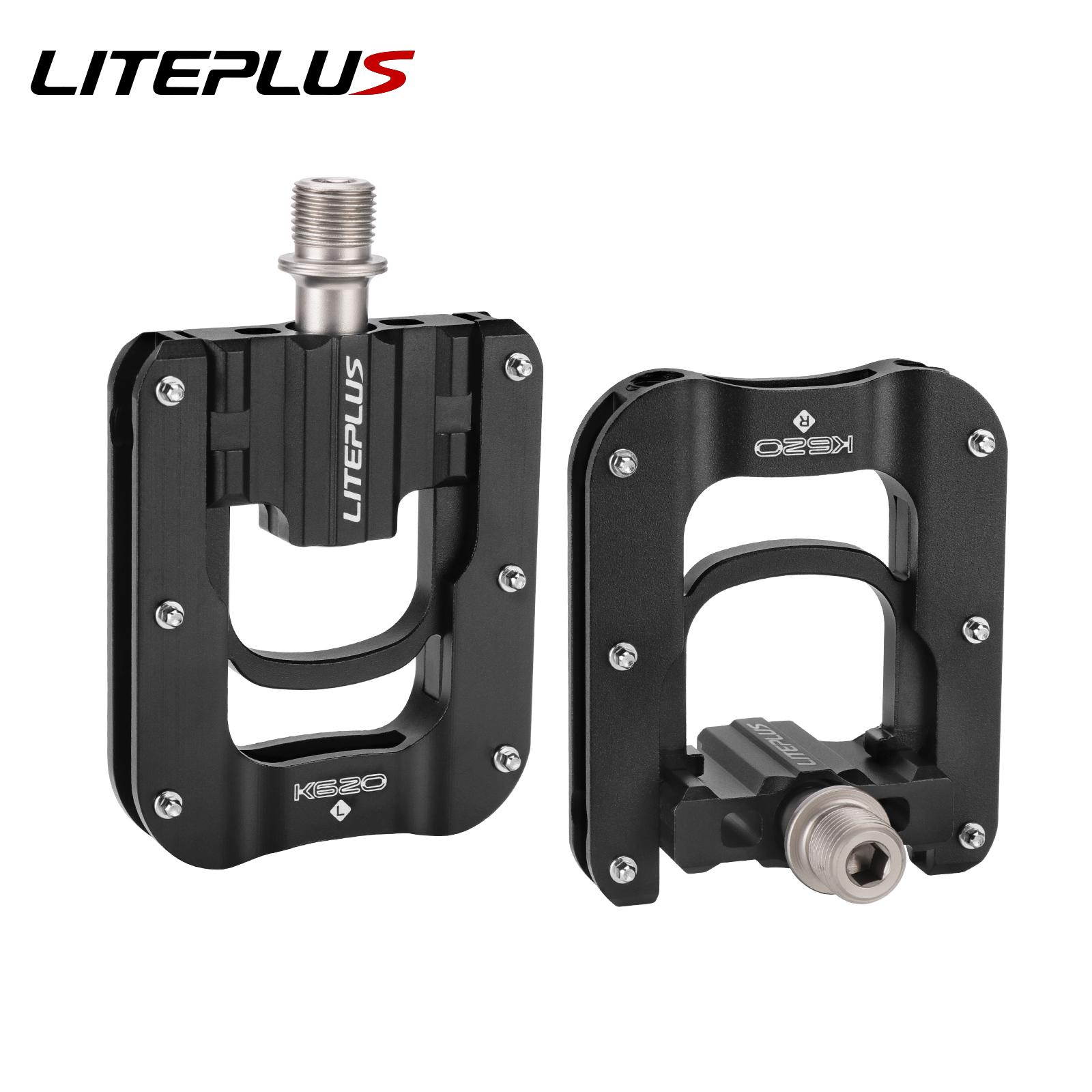 

Liteplus Ультралегкая складная педаль для велосипеда K620 3 подшипника Алюминиевый сплав Двусторонние противоскользящие педали для велосипеда Brompton K620 Black
