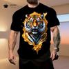 2026 Herrenbekleidung Tiger 3D-Muster T-Shirt Sommer Mode Atmungsaktives Herren Kurzarm-T-Shirt Mode Lässig Rundhals Herren Oberteile