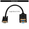 15Pin VGA Y Adapter VGA Male To Double Female Connectors VGA Cable For Double Monitor Offices Projectors Setups