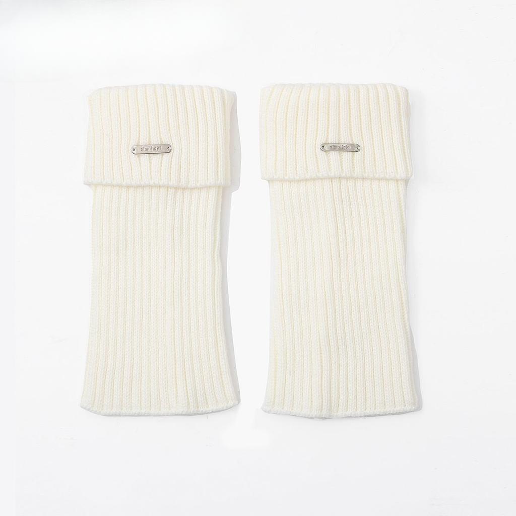 Autumn Winter Leg Warmers Japanese Style Girls Versatile Slouch Socks with Metal Logo Warm Knitted Shoe Covers for Women Autumn Winter