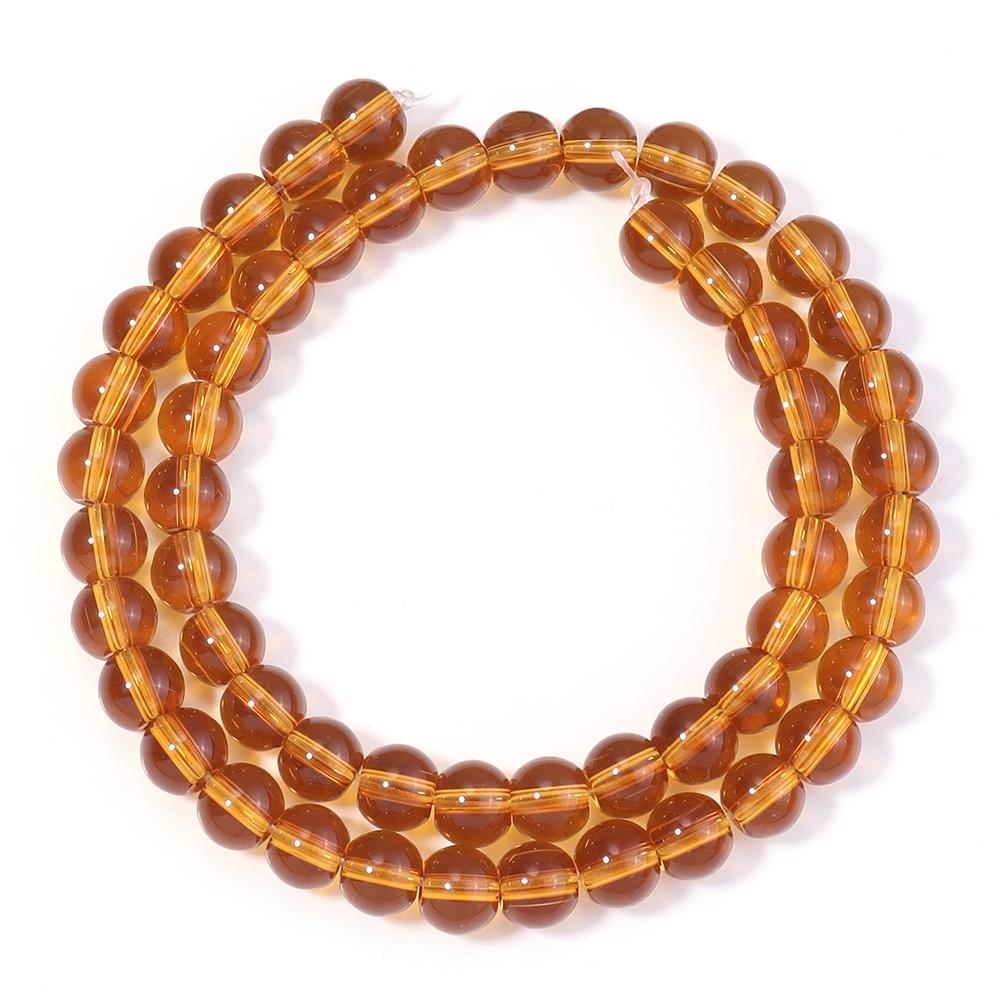 1 Strand 4/6/8/10/12mm Glass Beads Amber Color Round Loose Spacer Beads For Jewelry Making DIY Necklace Bracelets Accessories
