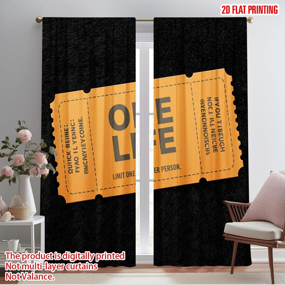 

2 шт. 2D плоская печать Штора ОДНА ЖИЗНЬ Сделай ее значимой Полиэстер Без электричества Для семейной вечеринки Использование для двора и сада Без питания 52.50×116.00 CM 2pcs