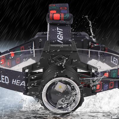 White Laser Zoomable Headlamp Rechargeable Long Distance Beam Headlight for Night Fishing Hiking