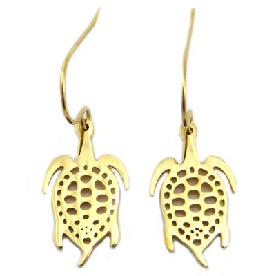 [P6608] - Golden 'Tortoise' Steel Buckles - 18x11 Mm