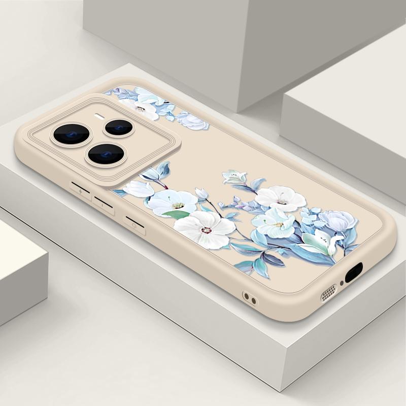 Floral Pattern Matte Soft Cover For Xiaomi 14T Pro 13T Redmi Poco X7 F6 Pro X6 Note 14 Pro 13 12 11 TPU Lens Protection Shockproof Silicone Phone Case