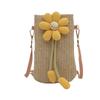 Adorable Floral Weave Bag For Women Trendy Summer Crossbody Phone Purse