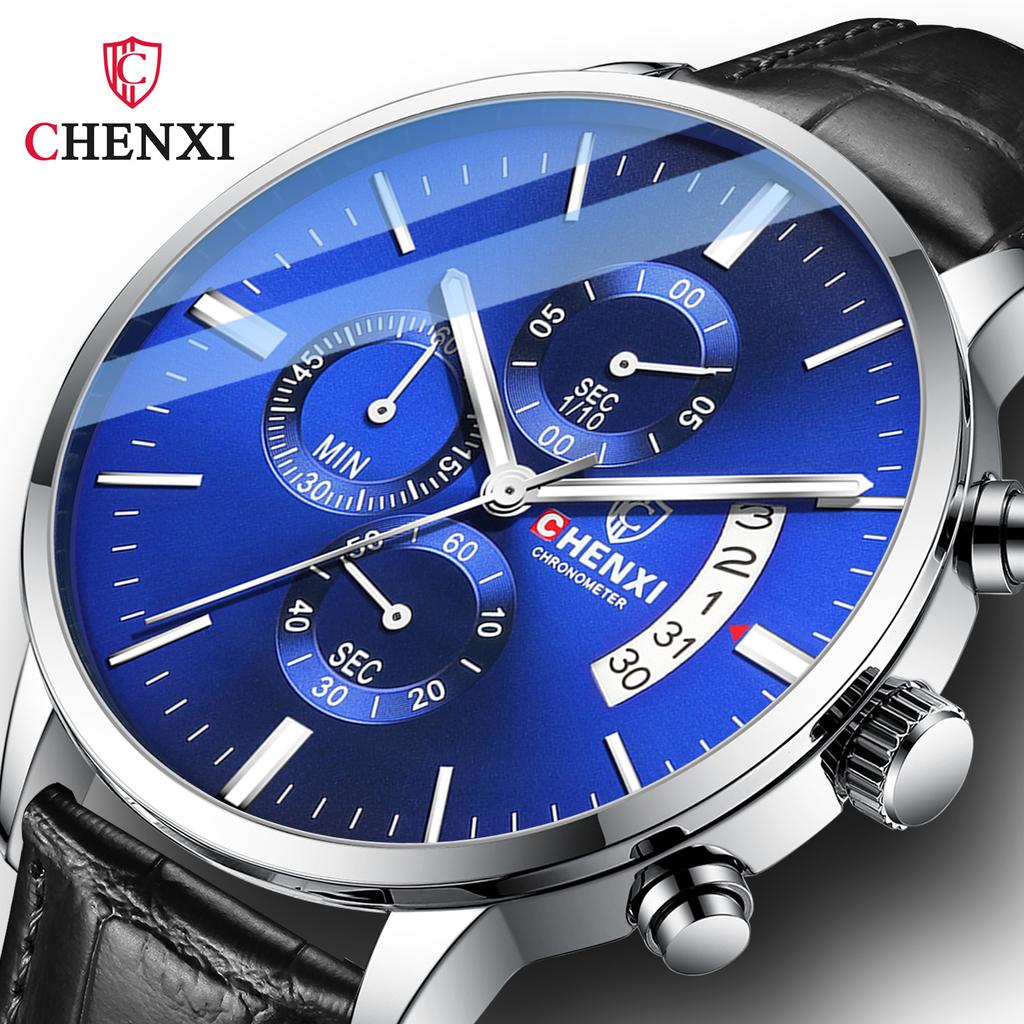 New TOP Brand Luxury Men's Watch With Box Men's Multi-function Sports Watch Men's Waterproof Calendar Men's Quartz Watches