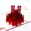 3D Stereo Creativity Chapel Tower Paper Silhouette Birthday Gift Card Postcard