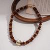 Ethnic Style Acrylic Beaded Geometric Round Square Sweater Chain Bohemian Necklace