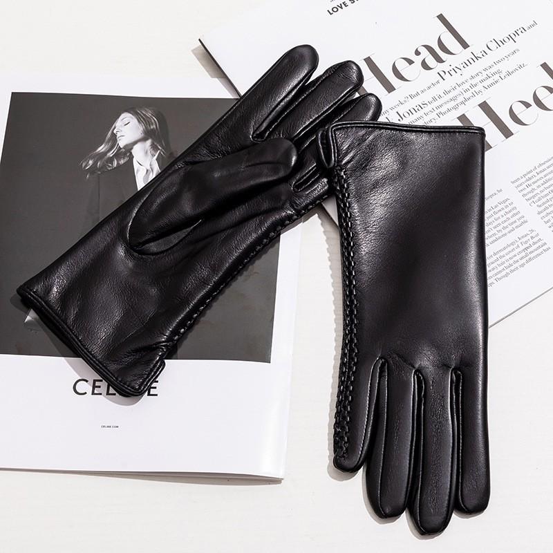 Womens Genuine Leather Gloves Winter Warm Touchscreen Compatible Fashion Outdoor Sport