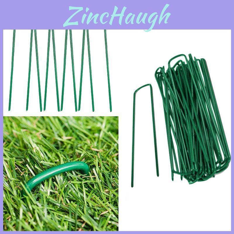 Green Hardened Steel Artificial Grass Turf U Pins Heavy Duty Galvanised Garden Staples For Lawn Fixing And Weed Control
