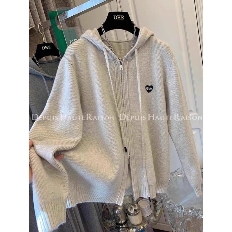 

Кардиган с капюшоном на молнии Сердце Весна Осень Зима Мягкий Эластичный Вышитый Apricot color S [Suggested 35.00 kg-45.00 kg]]