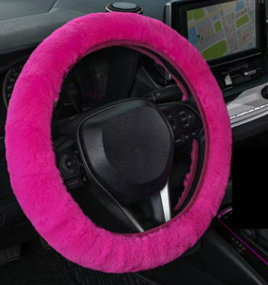 Men's & Women's Anti-Slip Winter Plush Steering Wheel Cover, O-Shape Fleece for Warmth