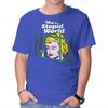 Unisex Crew Neck T-Shirt Stupid World Graphic Short Sleeve Casual Tee