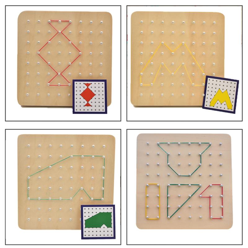 Montessori Graphic Nail Board Creative Jigsaw Puzzle Toy Animal Geometry Maths Teaching Aid Children Early Education Toy For Kid