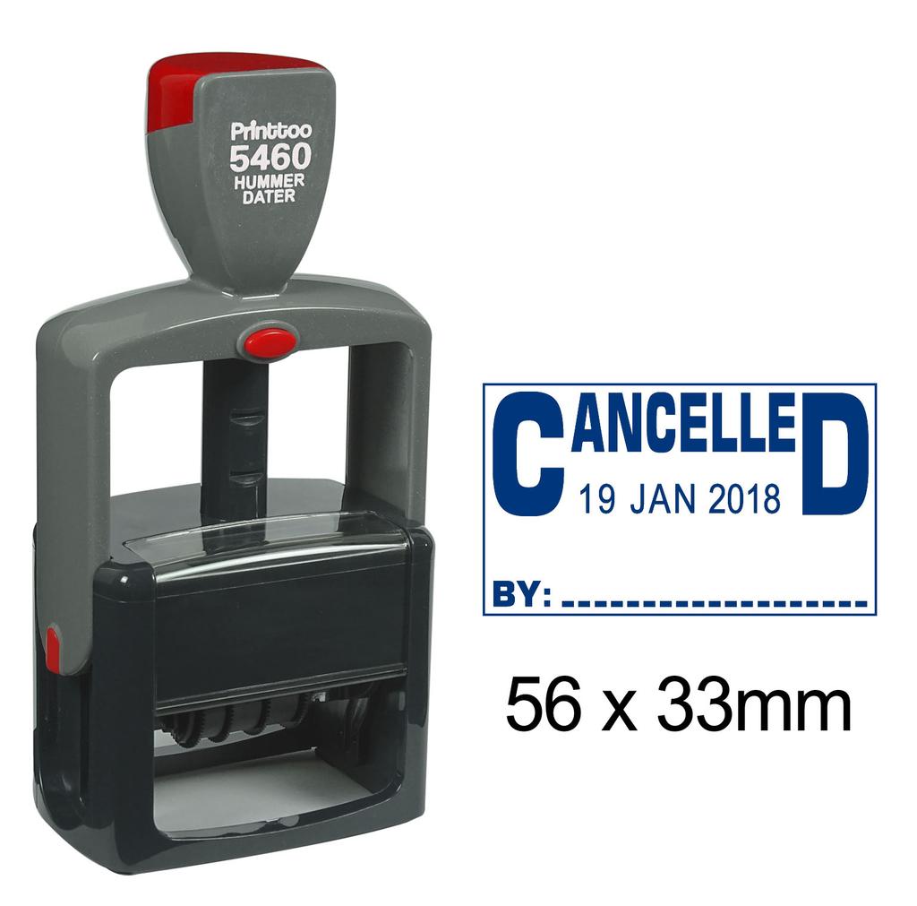 Printtoo Office Document Heavy Duty Stamp With Cancelled By Text Date Self Inking Rubber
