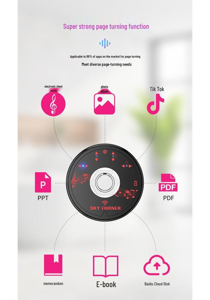 Bluetooth Page Turner & Photo Remote for Instruments