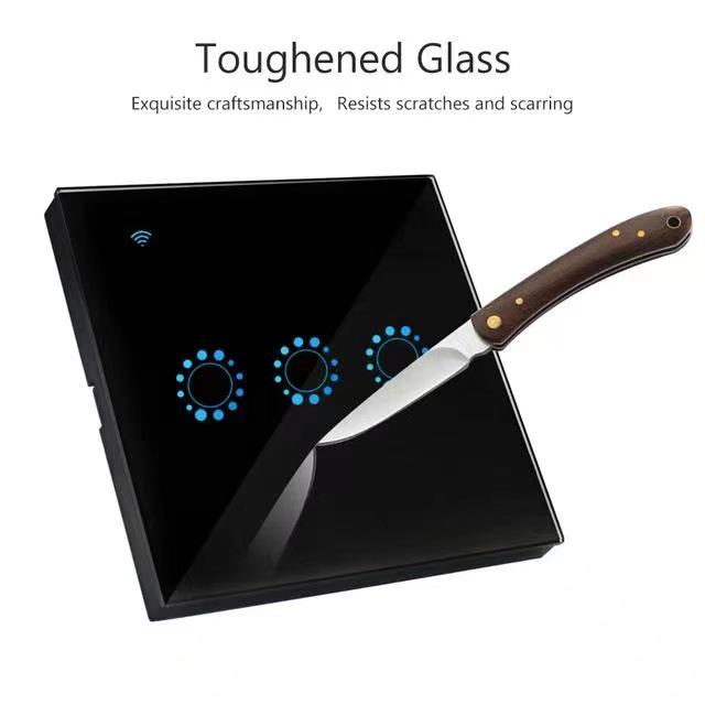Micro-Link Smart WiFi Touch Switch with Voice Control for Timer Functions, Compatible with Google Assistant and Alexa