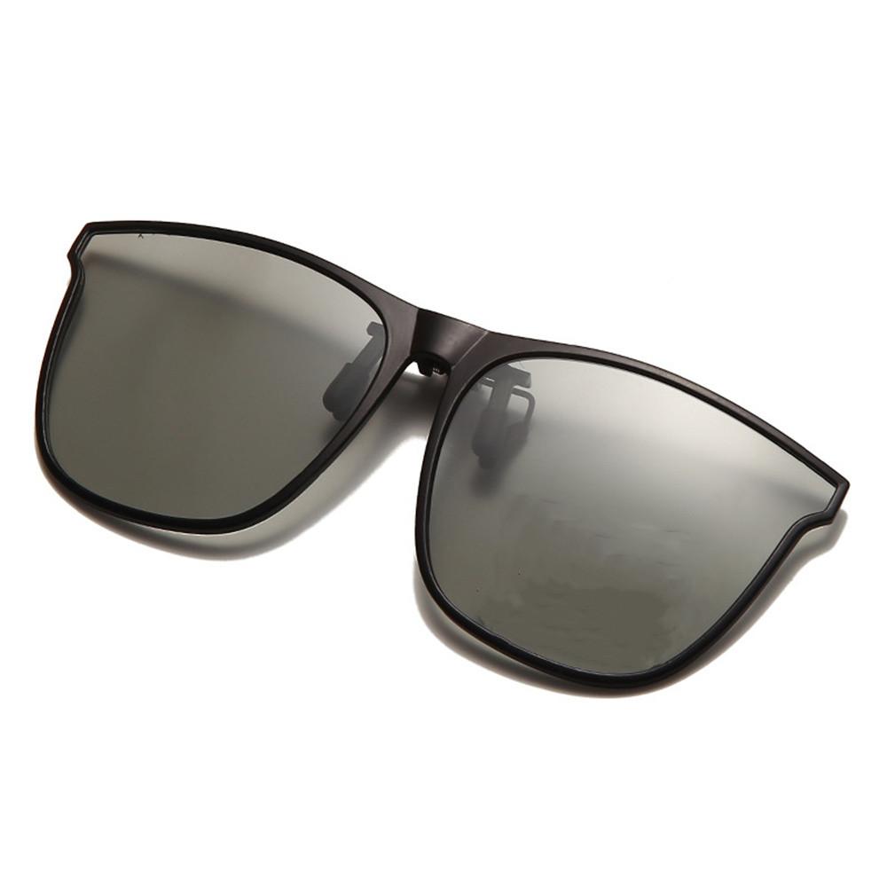 Myopia Polarizing Clip Sunglasses Men's Big Box Sunglasses Fashion Sunglasses Color-changing Clip Glasses For Outdoor Activities