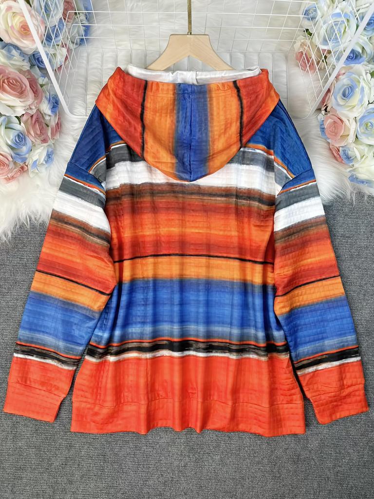 Damen Pullover mit Kapuze und Aufdruck Herbst/Winter