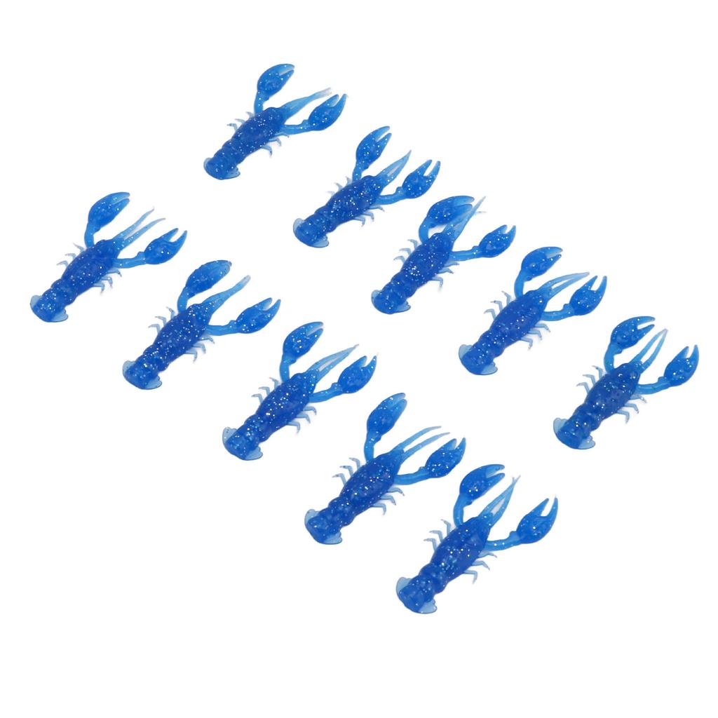 10pcs Soft Fishing Lure Crawdad Bait PVC Shrimp Artificial Soft Lure Baits for Bass Fishing