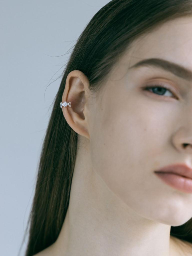 Paul Vice Daisy Flower Ear Cuff - Silver