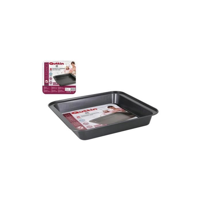 Plateau Pour Four - Quttin - Carré - 27 X 25,5 X 4,2 Cm - Noir - Compatible Four Traditionnel