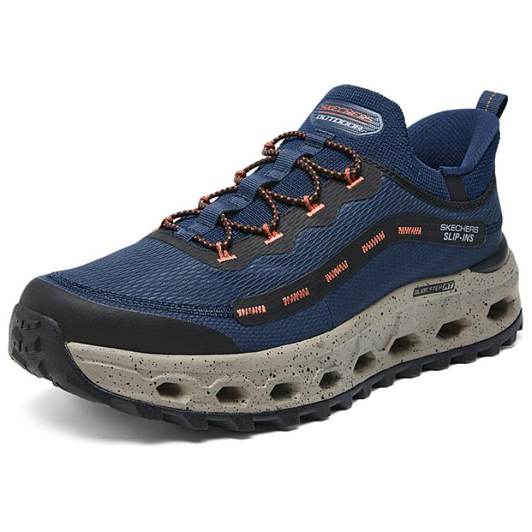 Skechers Moda Outdoor Versatili Scarpe Funzionali da Esterno a Taglio Basso Scarpe da Uomo Blu Arancio 237660-NVOR