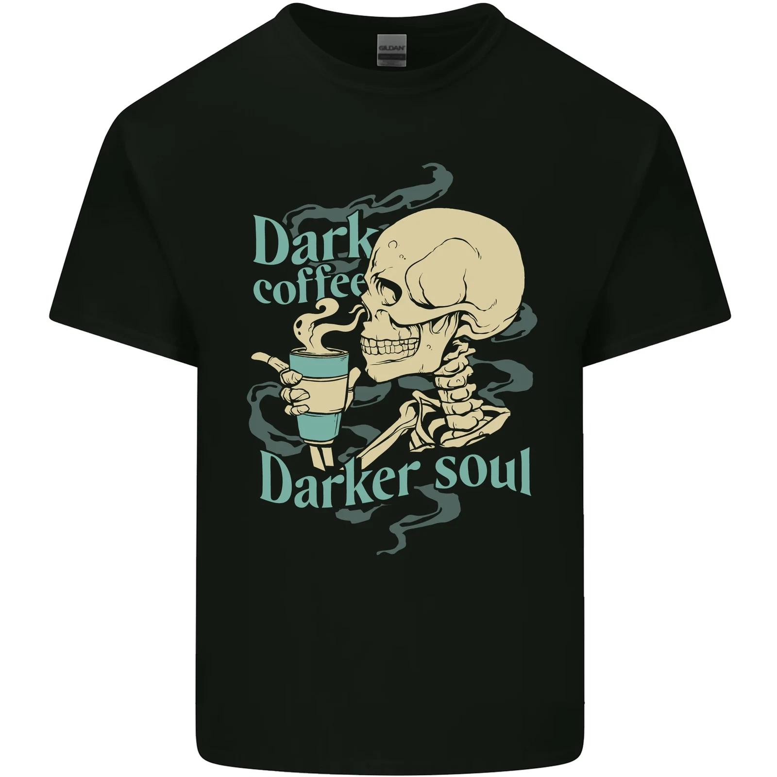 Dark Coffee Darker Soul Skull Kids T-Shirt Childrens L