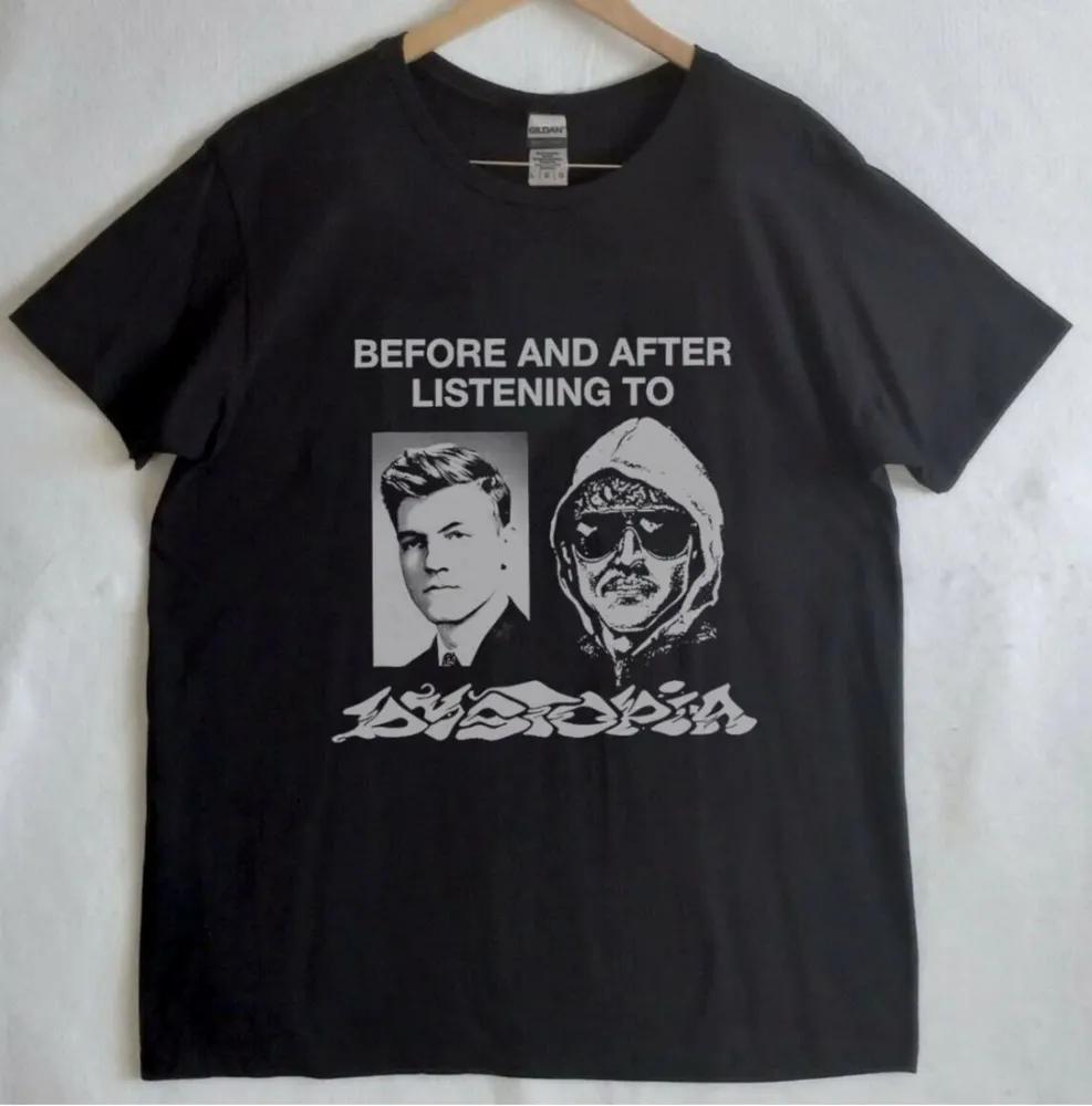 Unisex Short Sleeve Crew Neck Cotton T Shirt Before And After Dystopia Band XXL