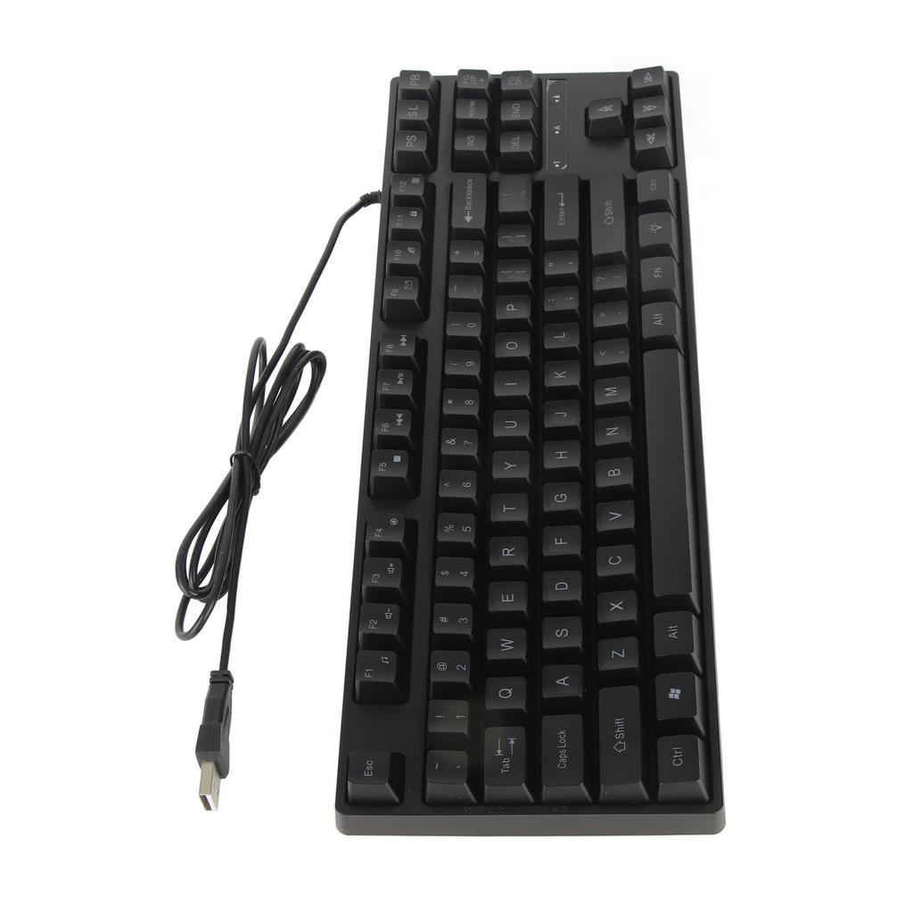 87 Keys Mechanical Keyboard Backlight Ergonomic USB Gaming Keyboard with Foldable Foot for PC