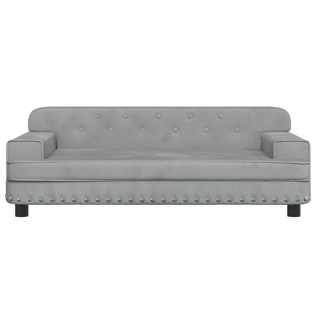 Kids Sofa Light Grey 90 X 53 X 30 Cm Velvet