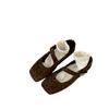 2025 autumn new square head casual Mary Jane shoes retro comfortable versatile women's shoes Japanese leopard print bag head single shoes
