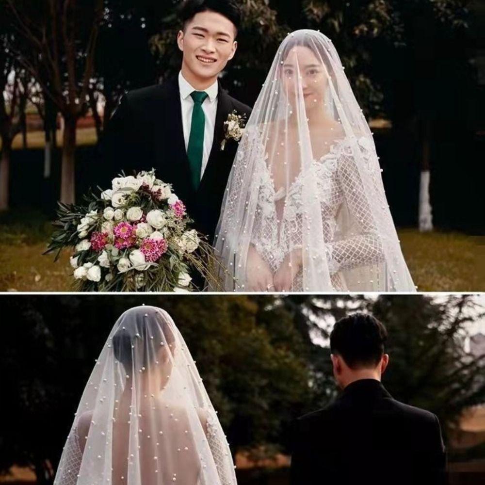 Elegant Wedding Veil White Drop Veil Luxury Bridal Veil Castle Wedding