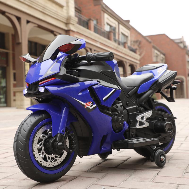 Children's Double-Sized Rechargeable Two-Wheeled Electric Motorcycle with Music
